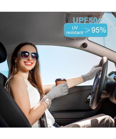 Shop Women's Berkelen Drive Gloves - UV Protection Anti-Slip Touchscreen Summer Gloves for Outdoor Activities | Black & Gray - Buy Online on GoSupps.com