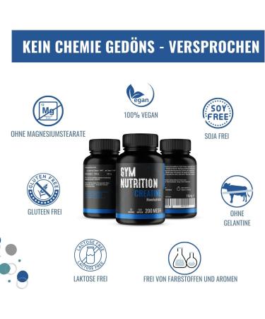 100% Pure Creatine Monohydrate Capsules - High Dose Vegan Creatine Caps 200 Mesh - Made in Germany | International Shipping - Buy Online on GoSupps.com