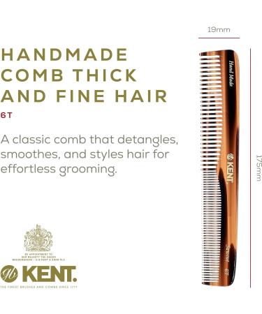 Kent Brushes Handmade Combs Range 6T Medium Size Coarse and Fine Comb for Women A-Tortoiseshell 1 Count (Pack of 1) - Buy Online on GoSupps.com