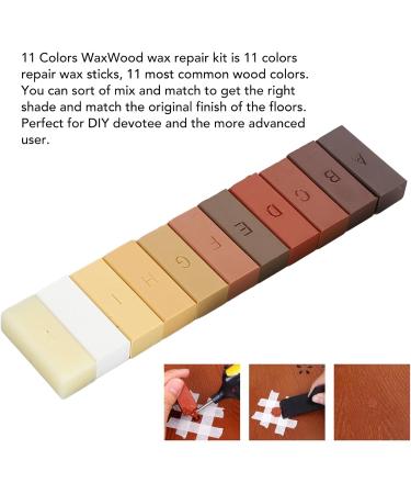 Floor Repair Wax Kit - Fix Scratches Cracks & Holes in Wood Floors | 11 Color Hard Wax Filler for Cabinets & Doors - Buy Online on GoSupps.com