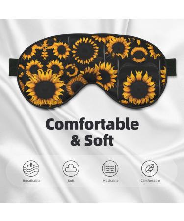 Sunflower Blooming Flowers Unisex Sleep Mask | Double-Sided Eye Mask for Sound Sleep & Skin Care - Buy Online on GoSupps.com