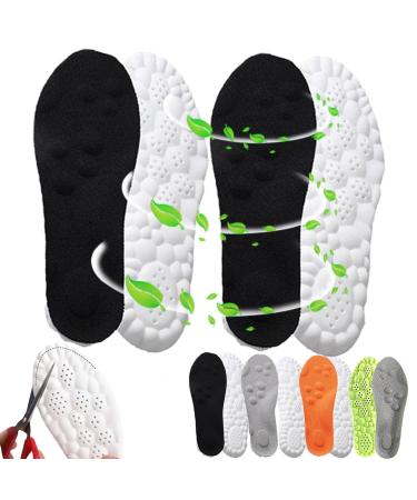 4D Cloud Technology Insole - Super Soft Ultra Comfort Memory Foam Insoles 4D Sports Shoes Insoles Cloud Insoles for Women Men (2Pairs-Black 10-11) 2pairs-black 10-11