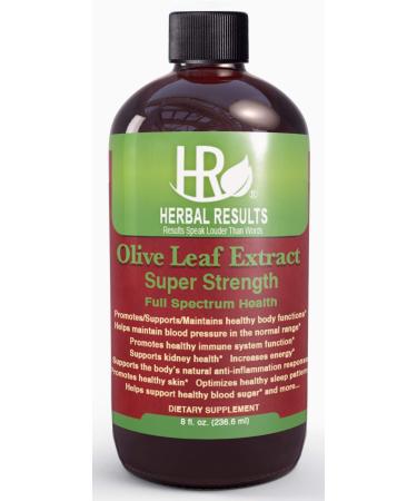Herbal Results Olive Leaf Extract Liquid- Multiple Health Remedies - Super Strength Immune Support Olive Leaf Extract 8 Ounce Liquid - Herbal Supplement, Supports a Healthy Immune System