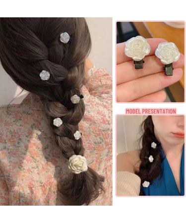 1 Camellia Hairpin 5 Small Hairpins Handmade Daisy Hairpins For Girls Flower Girl Hair Accessories White Tiara Flower Hair Accessories - Buy Online on GoSupps.com