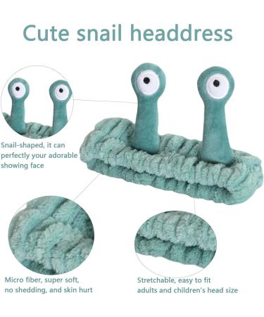Dinghaole Creative Face Wash Headband for Women - Palm and Snail Cartoon Cute Coral Fleece Elastic Hair Band for Shower Sports Skincare and Makeup - Buy Online on GoSupps.com