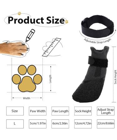 2 Pair Dog Boots for Injures Paws Waterproof Anti-Slip Dog Shoes with Adjustable Reflective Straps Dog Socks Paws Stop Licking Dog Crocs Paw Protector Black - Buy Online on GoSupps.com