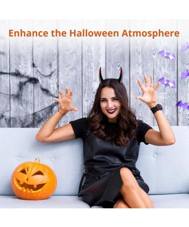 Ghost Forehead Horns | Halloween Cosplay Costume Headwear Accessories | Women Demon Vampire Headpiece Halloween Hair Clips Funny Devil Horns for Women Men Red - Buy Online on GoSupps.com
