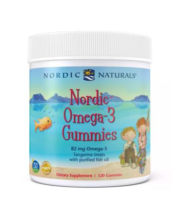 Nordic Naturals Nordic Omega-3 Gummies Tangerine Treats 82 mg 120 Gummies