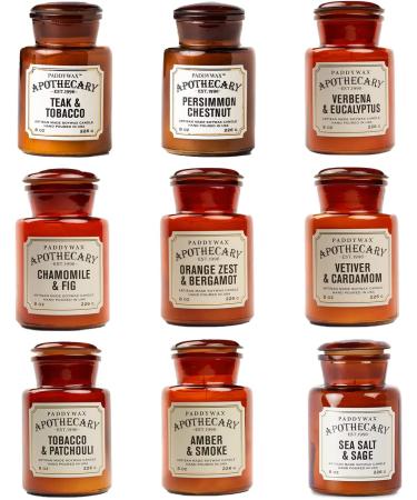 Paddywax Apothecary Teak & Tobacco Scented Candle - 8oz Hand-Poured Artisan Candle - Buy Online on GoSupps.com