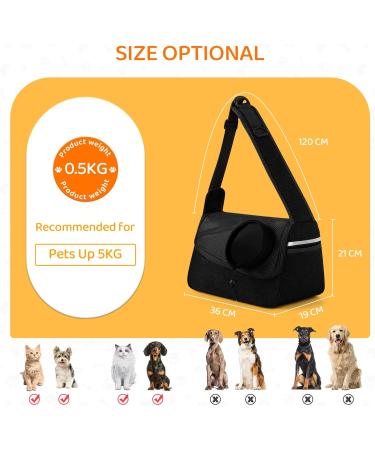 Flovippet Sling for Dogs & Cats | Breathable Dog Carrier Bag for Small Dogs (Up to 5kg) | Soft Outdoor Pet Bag - Black - Buy Online on GoSupps.com