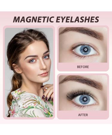Magnetic Eyelashes with Applicator No Glue Needed 3D Magnetic False Lashes 2 Types Natural Look Fake Eyelash Set Reusable Waterproof Eyelashes Kit Dual Magnetic Lashes Easy to Wear without Eyeliner - Buy Online on GoSupps.com