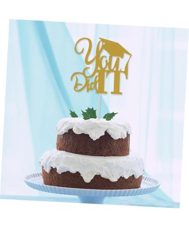 TOPBATHY Birthday Cake Toppers 10pcs 2021 Graduation Cake Arrangement Food Socket Paper Cake Topper Golden 13x13.5cm - Buy Online on GoSupps.com