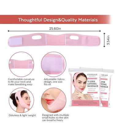 COSDAD Reusable Double Chin Reducer Chin Strap - V Line Lifting Mask for Women | Innovative Lifting Technology | Breathable & Comfortable - Soft Pink - Buy Online on GoSupps.com