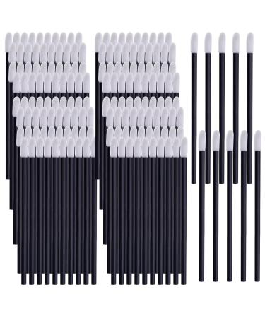 Loobas 200 PCS Disposable Lip Brushes Wands Black Lip Brush Applicator Lip Gloss Lint Free Applicator Lip Wands Lipstick Applicator Wands Lip Gloss Brush for Makeup