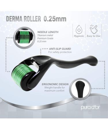 PURA D'OR 25% Vitamin C Serum (4oz) Set with Hyaluronic Acid, Retinol & Derma Roller - Skin Care Kit for Dark Spots, Acne, Wrinkles - Men & Women - Buy Online on GoSupps.com