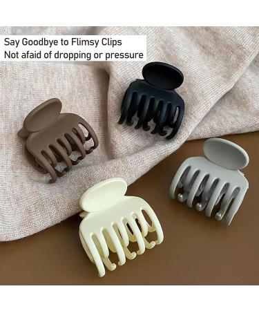 Venhay Small Double Row Hair Claw Clips - 9 Pack | Unbreakable Bendable Teeth Claw Clip for Thin Hair | Medium Matte Neutral Non-slip Design - Buy Online on GoSupps.com