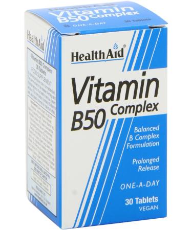 Health Aid Vit B50 Complex - Prolonged Release 30 Tablets - Buy Online on GoSupps.com