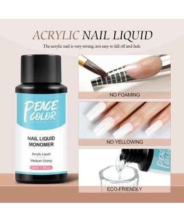 PEACECOLOR 30ML Acrylic Liquid Monomer Non-Yellowing Acrylic Liquid for Acrylic Powder Acrylic Nail Extensions and Carving Manicure Art Gift for Women Girls Nail Art DIY at Home Salon color 160 - Buy Online on GoSupps.com