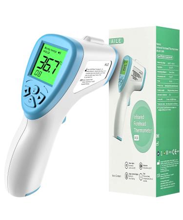 Digital fever thermometer for baby adult children: aile fever thermometer contactless ear thermometer children thermometer fever thermometer precise measurements LCD display switch C or f blue