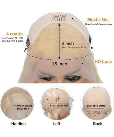 613 Blonde Lace Front Wig | 18 Straight Human Hair Wig | Pre Plucked with Baby Hair | 13x4 HD Lace Frontal | 180% Density | Glueless Wigs for Black Women - Buy Online on GoSupps.com