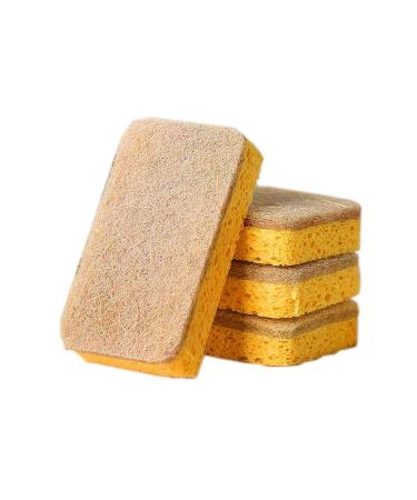 Lythor Natural Sponge 4 Pack Kitchen Dish Sponges Scrub Sponges with Non Scratch Biodegradable Compostable Cleaning Sponges (4)