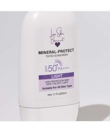 Love Skin Botanicals Mineral Protect Tinted Sunscreen SPF 50 PA+++ Light Tint | 100% Mineral Reef-Safe Chemical-Free Unscented Daily Face Sunscreen - Buy Online on GoSupps.com