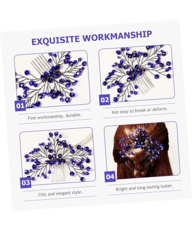 Mikinona Bridal Wedding Comb Bridal Headpieces Bride Hair Insert Comb Bridal Side Combs Bride Wedding Headdress Bride Hair Comb Wedding Hair Comb Hair Comb Clip Blue Zircon Hair Comb - Buy Online on GoSupps.com