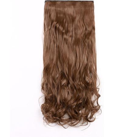 S-noilite Clip in Hair Extensions 24 Inch - Light Brown Curly Wavy Hairpiece | Half Full Head 5 Clips | Fashion Extension - Buy Online on GoSupps.com