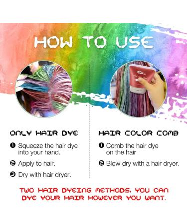 Comblor Temporary Hair Dye Kit - 5 Colors Hair Chalk for Dark Hair, Wash Out Hair Colour - Kids Gifts for Birthday & Holidays - Crazy Hair Day Set - Buy Online on GoSupps.com