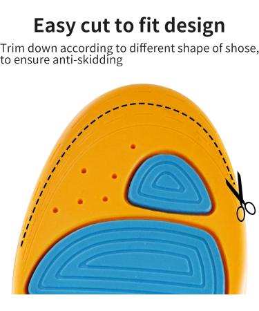 Thick Comfort Insoles for Men & Women | Shock-Absorbing Plantar Fasciitis Insoles for Work Boots - Soft Cushioning & Breathable Fit (L: Men 8.5-10.5/Women 9.5-11.5 - Buy Online on GoSupps.com