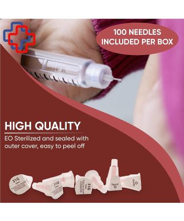 Insulin Pen Needle 100 Count (31G 5mm) - Compact & Reliable for Diabetes Management - Buy Online on GoSupps.com