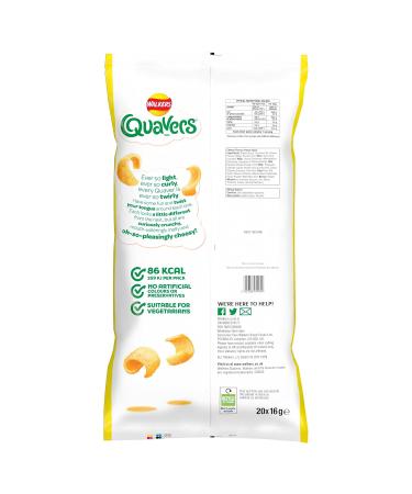 Walkers Quavers Cheese Multipack Snacks Crisps 20x16g - Buy Online on GoSupps.com