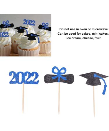 3 Pack Graduation Cupcake Insert 2022 Book Roll Doctor Hat Shape Black Blue Graduation Cake Insert Graduation Cupcake Topper for Celebrate Success Graduation - Buy Online on GoSupps.com