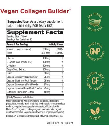 Purity Products Vegan Collagen Builder Organic Whole Foods Fruits - 30 Tablets - Buy Online on GoSupps.com