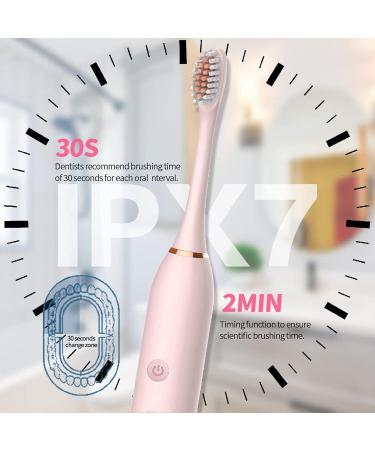 Buy Electric Toothbrush for Adults - 6 Modes 42000 VPM 8 Brush Heads Sonic Black & Pink | International Shipping Available - Buy Online on GoSupps.com