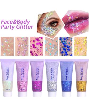 DAGEDA Body Glitter Gel 50ml (Gold) - Holographic Festival Makeup for Face, Hair, Nails - Liquid Eyeshadow & Chunky Glitter Sequins - Buy Online on GoSupps.com