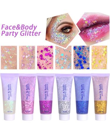 Prreal Body Glitter 50ml - Mermaid Sequins Chunky Glitter Gel Kit for Festivals & Makeup | Long-Lasting Silver Glitter - Buy Online on GoSupps.com
