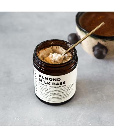 100% Organic Almond Milk Base 200g - Cold-pressed from Small-batch Fresh Almonds - Straight from Farm in Italy - Non-GMO - Recyclable Glass Bottle - Buy Online on GoSupps.com