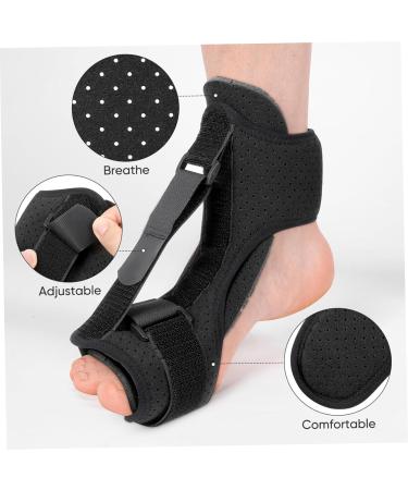 Plantar Sleep Sock & Night Splint for Drop Foot Support | Adjustable Orthotics for Foot Pain Relief - 40x26cm Black - Buy Online on GoSupps.com