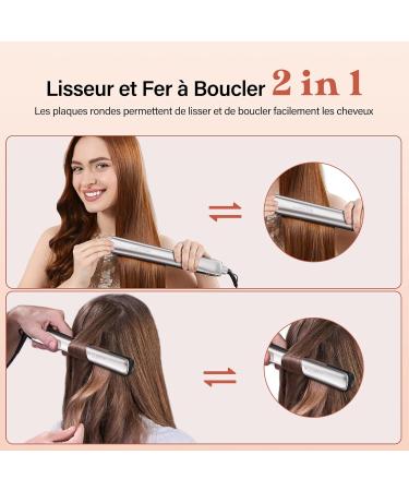 BESTOPE PRO 2 in 1 Hair Straightener Curling and Straightening Iron Antistatic Ceramic Tourmaline LCD Screen Hair Straight - Buy Online on GoSupps.com