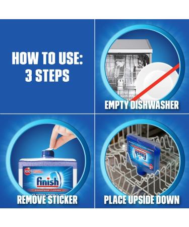 Finish Dual Action Dishwasher Cleaner 8.45 oz (Pack of 6) - Fight Grease & Limescale, Fresh Formula - Buy Online on GoSupps.com