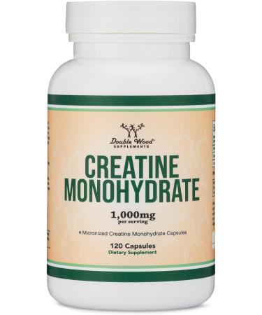 Double Wood Creatine Pills 1000mg (120 Capsules) - Micronized Monohydrate Powder  Vegan  Non-Stim Preworkout - Buy Online on GoSupps.com