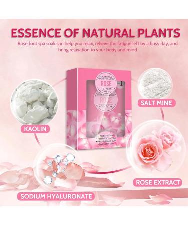 Foot Soak for Foot Spa Rose Foot Spa Salts 4PCS Foot Pack with Foot Soak Foot Scrub Foot Mask Foot Lotion Foot Spa Set for Foot Exfoliator Foot Salts for Foot Spa Foot Salt Bath Jelly Pedicure Packs - Buy Online on GoSupps.com