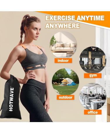Buy HOTWAVE Resistance Bands Bar with Ab Roller - Portable Home Gym for Strength Training Squats & Weightlifting - Full Body Exercises - Buy Online on GoSupps.com