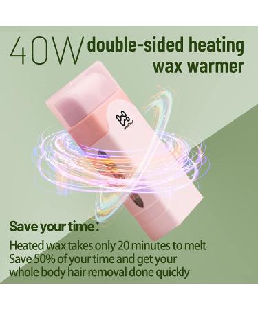 Roll On Wax Kit for Hair Removal | Waxing Roller Warmer for Sensitive Skin | Soft Wax Heater for Women and Men (Pink) - Buy Online on GoSupps.com