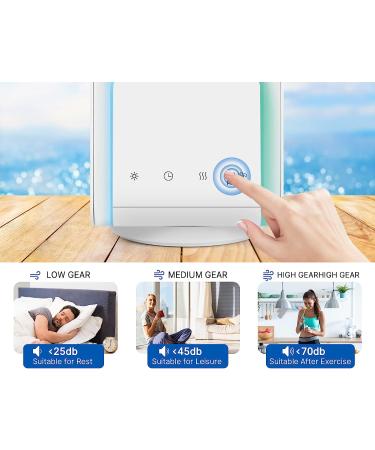 3 Speeds Portable Air Conditioner Fan | 7 Colors Night Light | 700ml Water Tank | 12 H Timing | Evaporative Personal Cooler - Buy Online on GoSupps.com