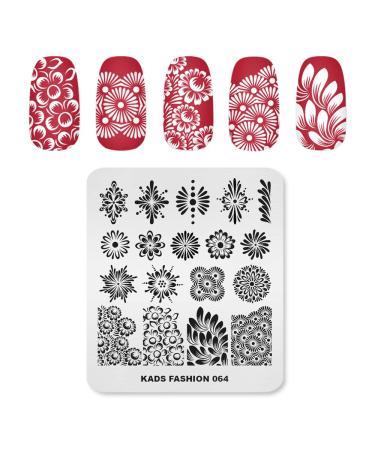 Alexnailart Stainless Steel Nail Stamping Template Manicure Nail Art DIY Decoration FA064