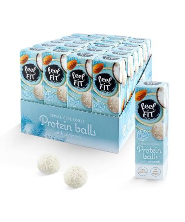 Feel FIT Sugar-Free Coconut Pralines with Almonds - 27g Protein Snack | Healthy Coconut Balls - Buy Online on GoSupps.com