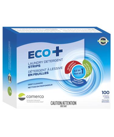Comerco ECO+ Laundry Detergent Strips Biodegradable All-in-one up to 100 loads