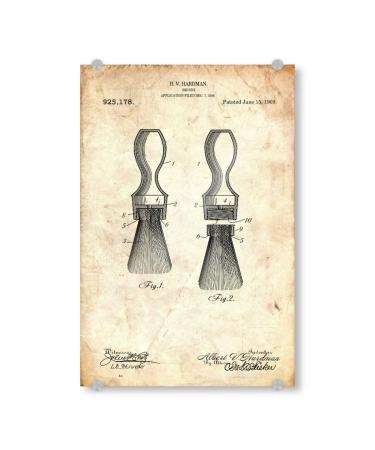 artboxONE acrylic glass picture 120x80 cm Fashion Shaving Brush Patent (Antique) - picture shaving brush barber hair